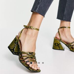 New ASOS snake block heel sandals